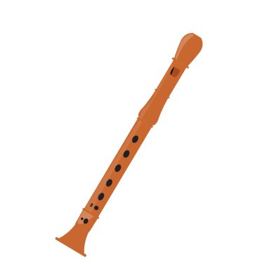 İzole flüt simgesi. Müzik aleti