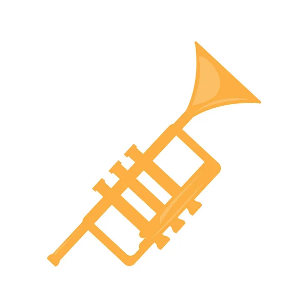 Icono de trompeta aislado. Instrumento musical — Vector de stock