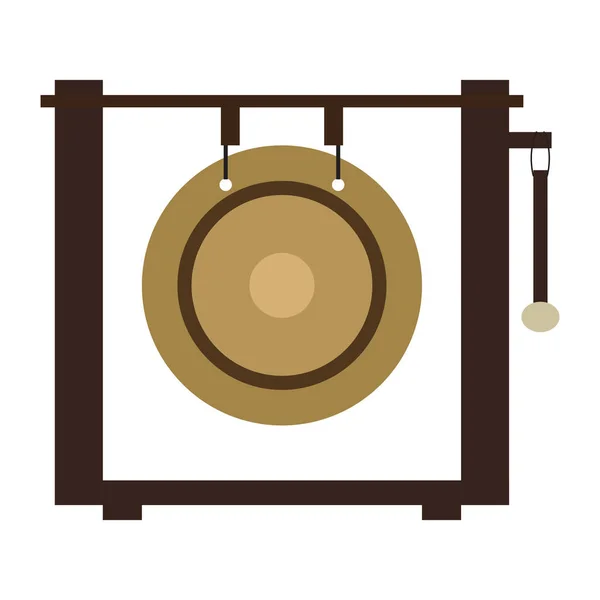 Icono de gong aislado. Instrumento musical — Vector de stock