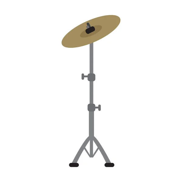 Isolée icône de la cymbale. Instrument de musique — Image vectorielle