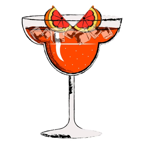 Cocktail d'orange avec tranches d'orange — Image vectorielle