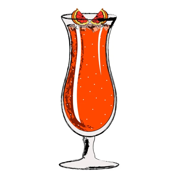 Oranžový koktejl s FILÁTKY — Stockový vektor