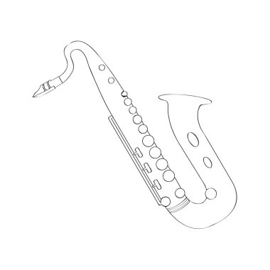 İzole saksafon simgesi. Müzik aleti