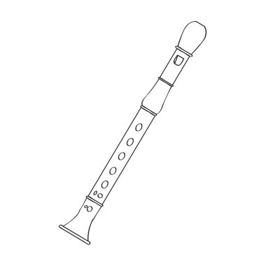 İzole flüt simgesi. Müzik aleti