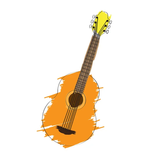 Icono de guitarra aislada. Instrumento musical — Archivo Imágenes Vectoriales