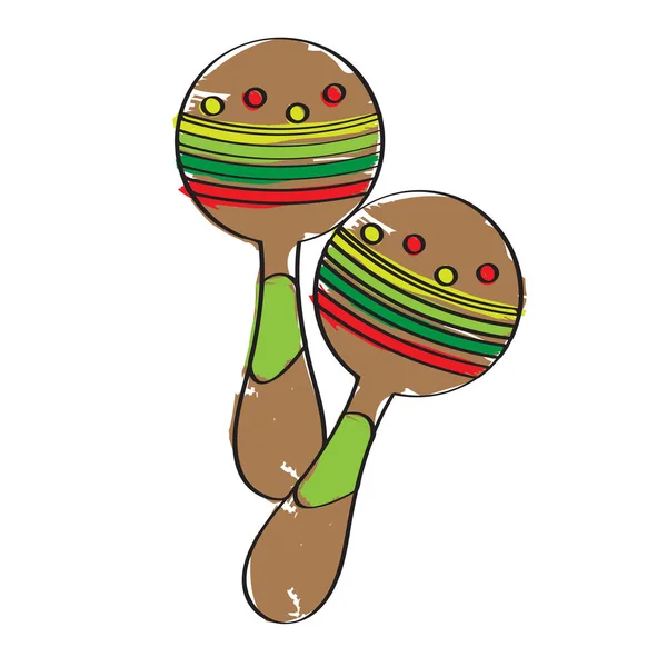 Par de icono de maracas. Instrumento musical — Archivo Imágenes Vectoriales