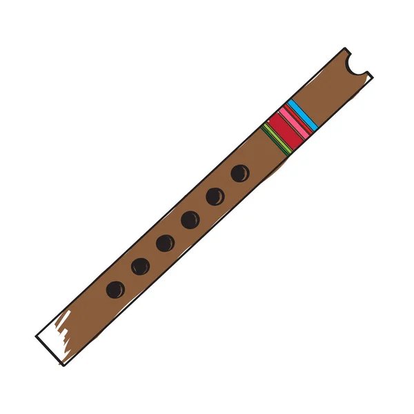 Icono de flauta aislada. Instrumento musical — Vector de stock