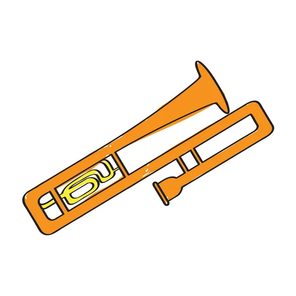 Ícone de trombone isolado. Instrumento musical — Vetor de Stock