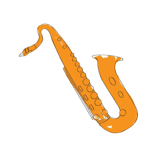 Ізольована ікона саксофона. Музичний інструмент — стоковий вектор