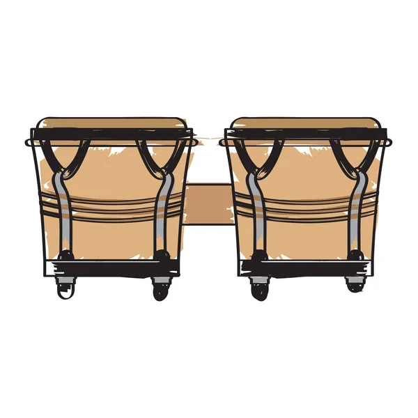 Paar bongo drums pictogram. Muziekinstrument — Stockvector