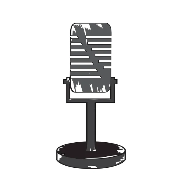 Vintage mikrofon ikon. Hangszer — Stock Vector