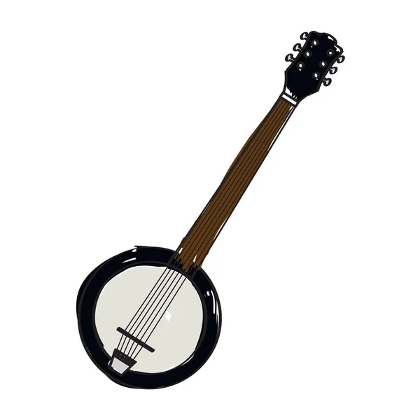 Isolée icône de banjo. Instrument de musique — Image vectorielle