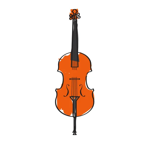 Isolée icône du violoncelle. Instrument de musique — Image vectorielle