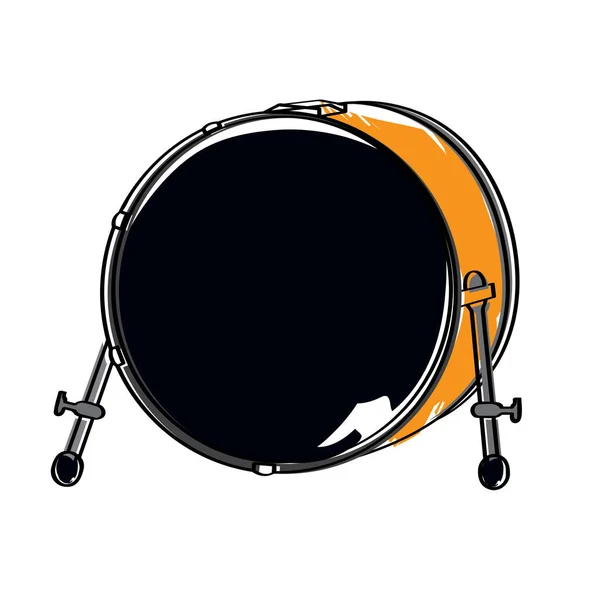 Icono de tambor aislado. Instrumento musical — Vector de stock