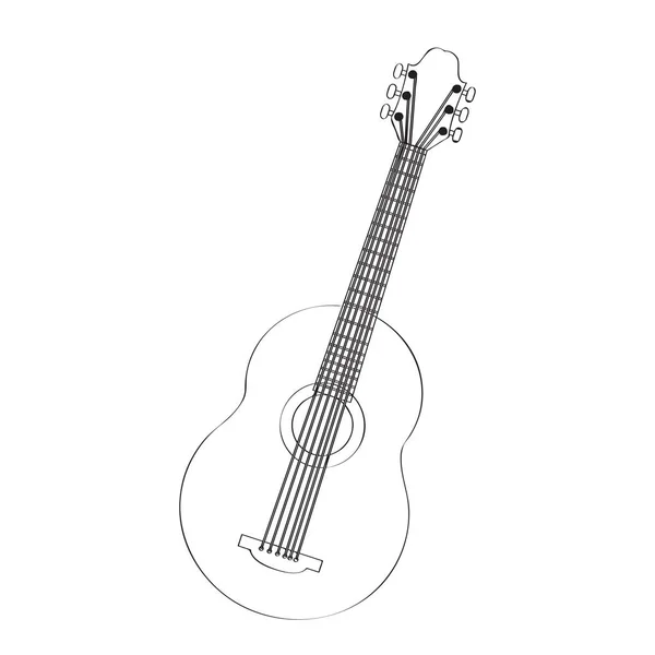 Icono de guitarra aislada. Instrumento musical — Vector de stock