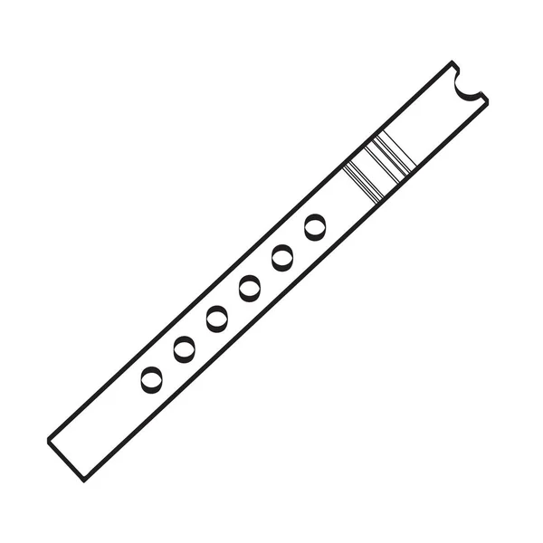 Icono de flauta aislada. Instrumento musical — Vector de stock