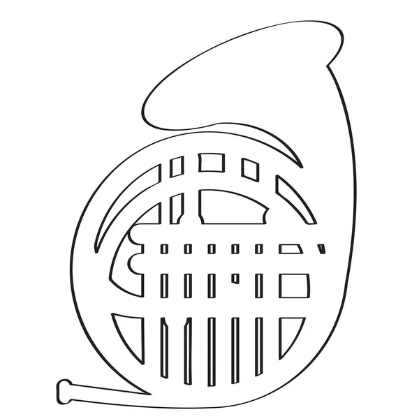 Icône de corne isolée. Instrument de musique — Image vectorielle