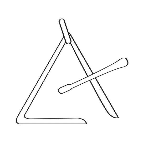 Ikonę trójkąta na białym tle. Instrument muzyczny — Wektor stockowy