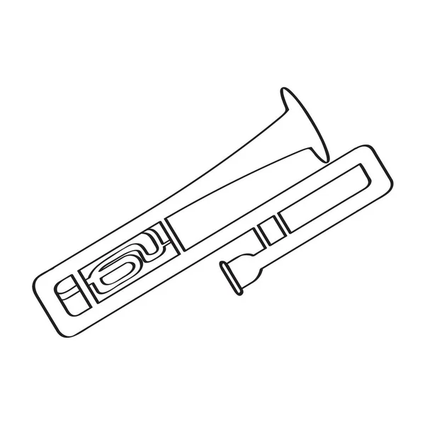 Elszigetelt harsona ikonra. Hangszer — Stock Vector