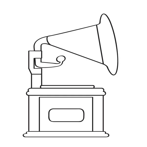 Isolerade fonograf-ikonen — Stock vektor
