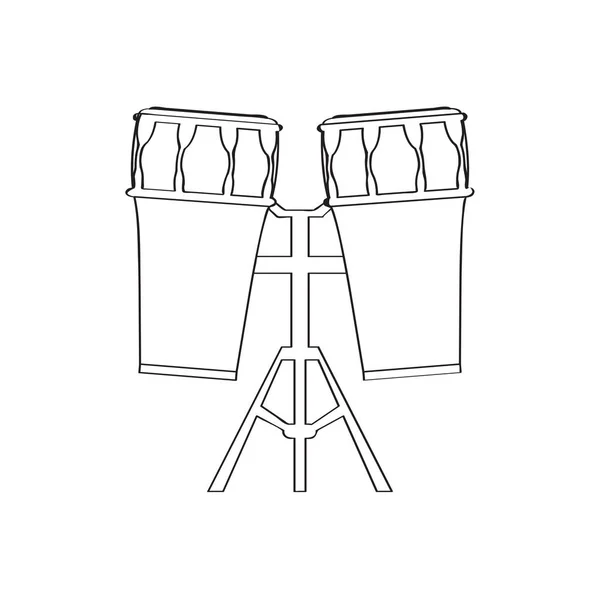 Paire de tambours icône. Instrument de musique — Image vectorielle
