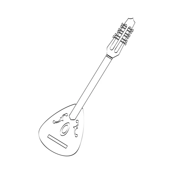 Ikona na białym tle laud. Instrument muzyczny — Wektor stockowy