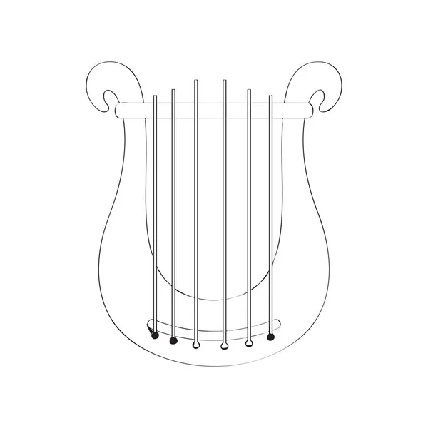 Isolée icône de lyre. Instrument de musique — Image vectorielle