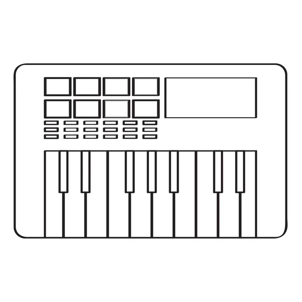 Icona tastiera isolata. Strumento musicale — Vettoriale Stock