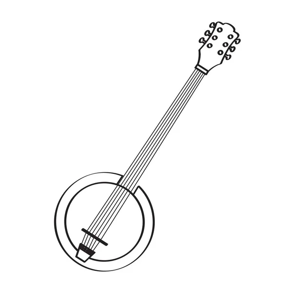 Isolierte Banjo-Ikone. Musikinstrument — Stockvektor