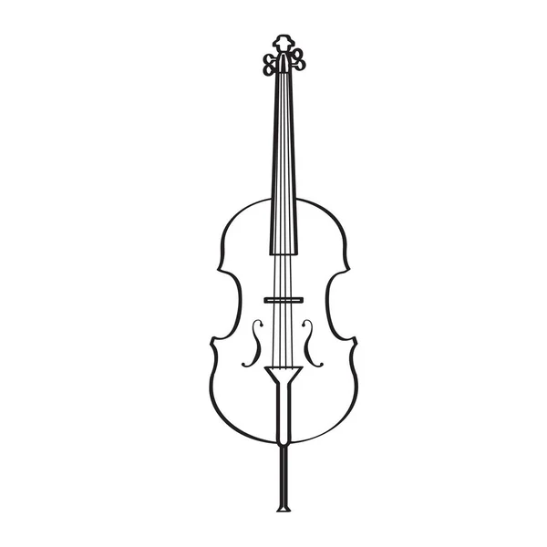 Na białym tle ikona wiolonczeli. Instrument muzyczny — Wektor stockowy
