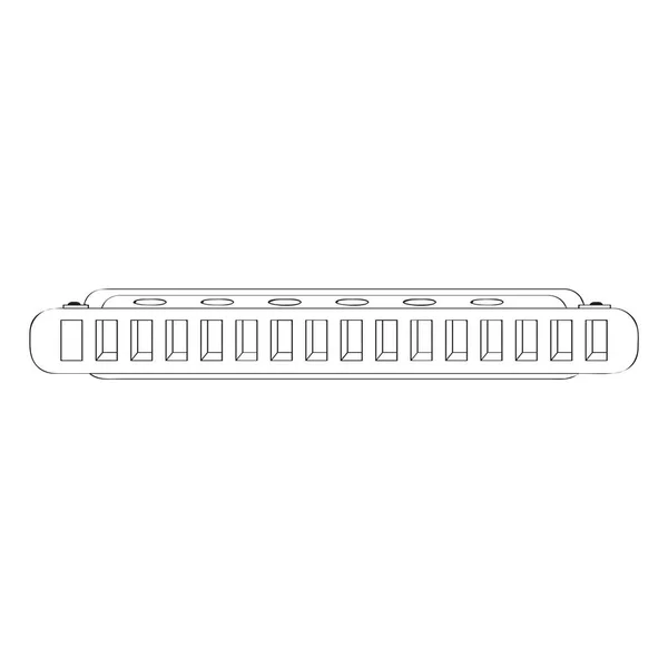 Geïsoleerde mondharmonica pictogram. Muziekinstrument — Stockvector