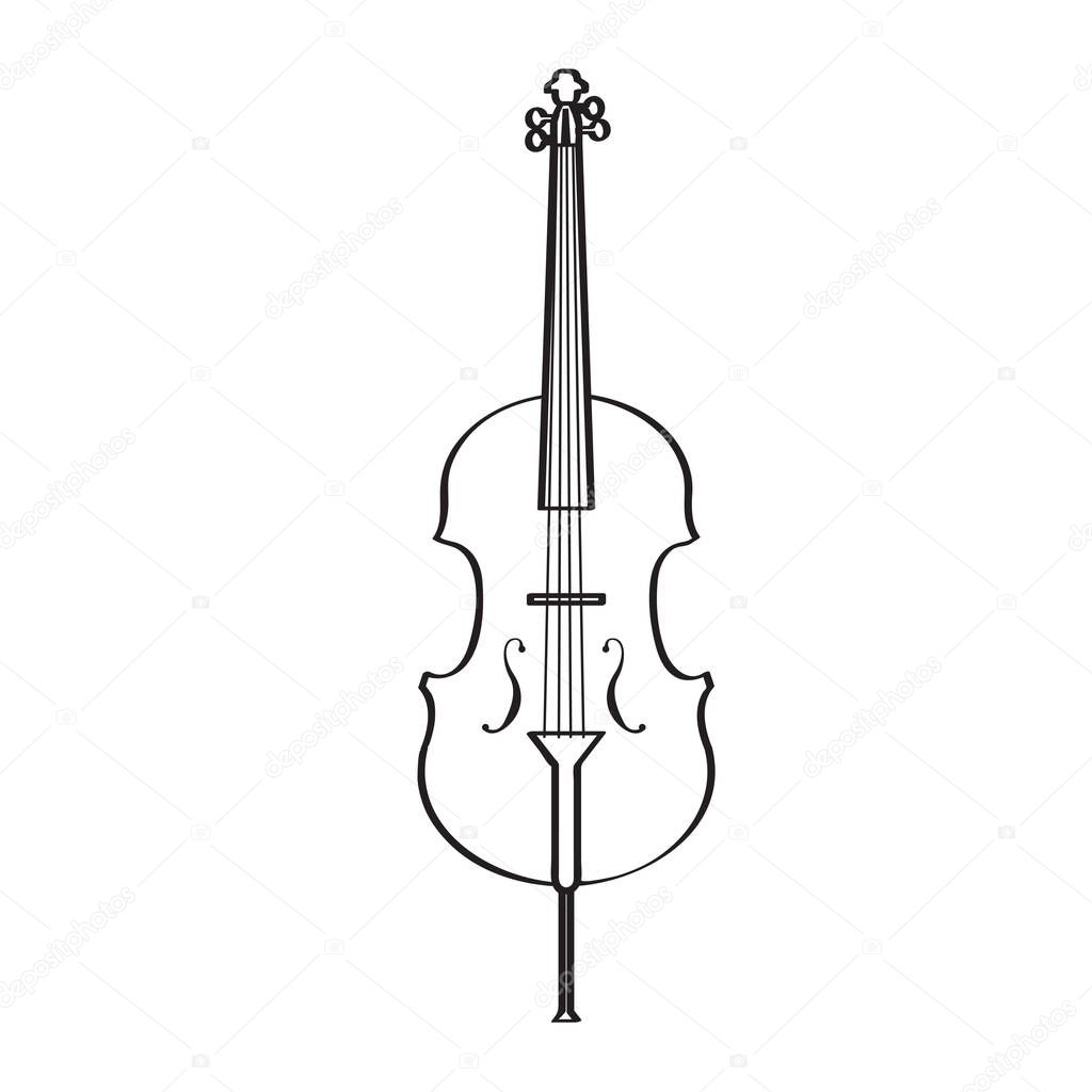 Isolated cello icon. Musical instrument