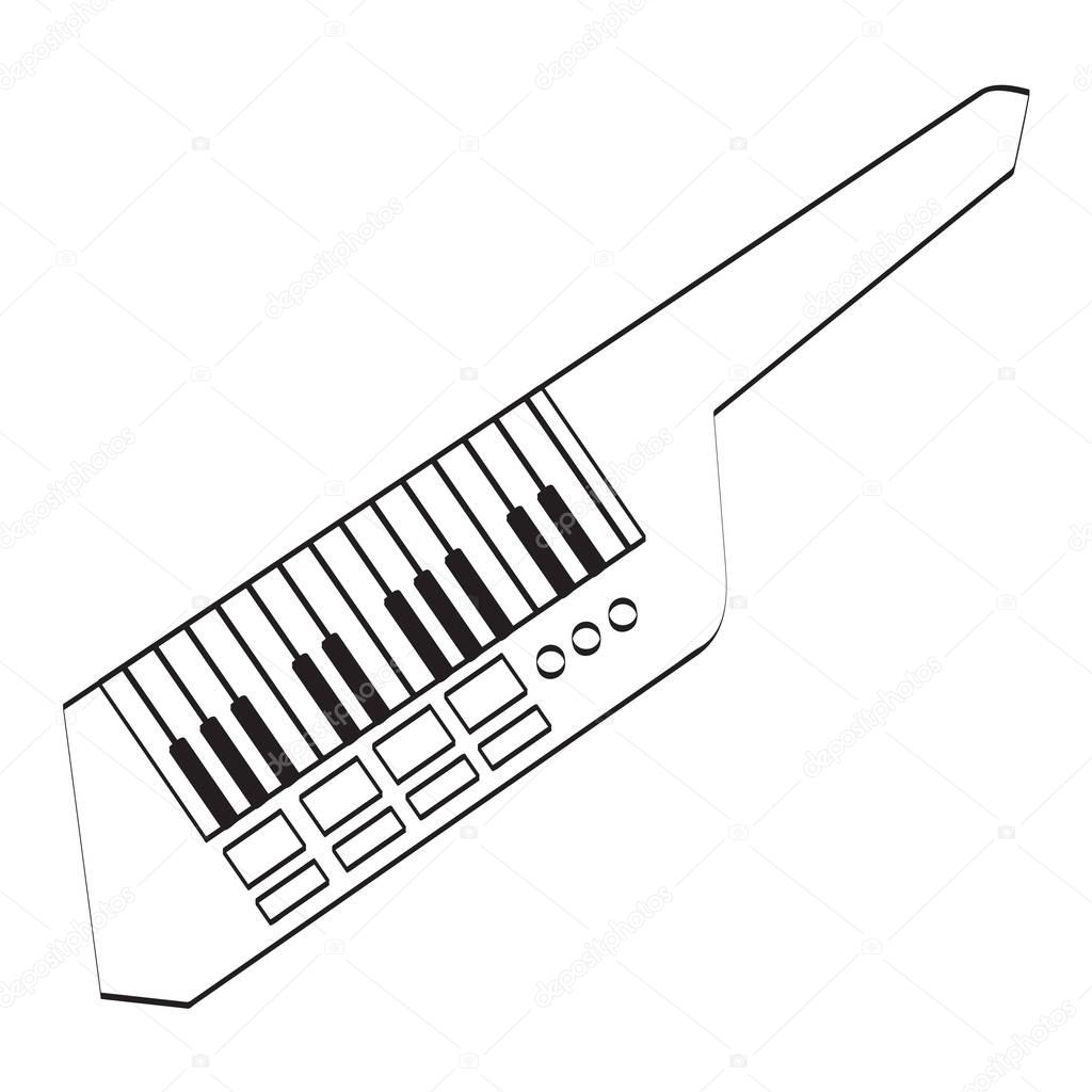 Isolated keytar icon. Musical instrument