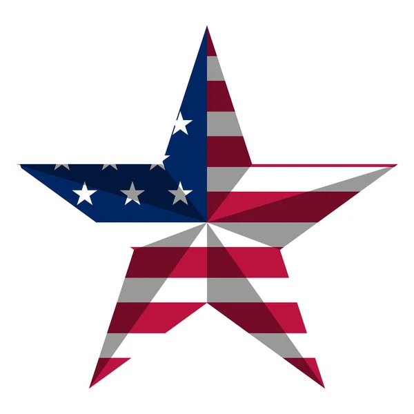 Forma de estrella con bandera americana — Vector de stock