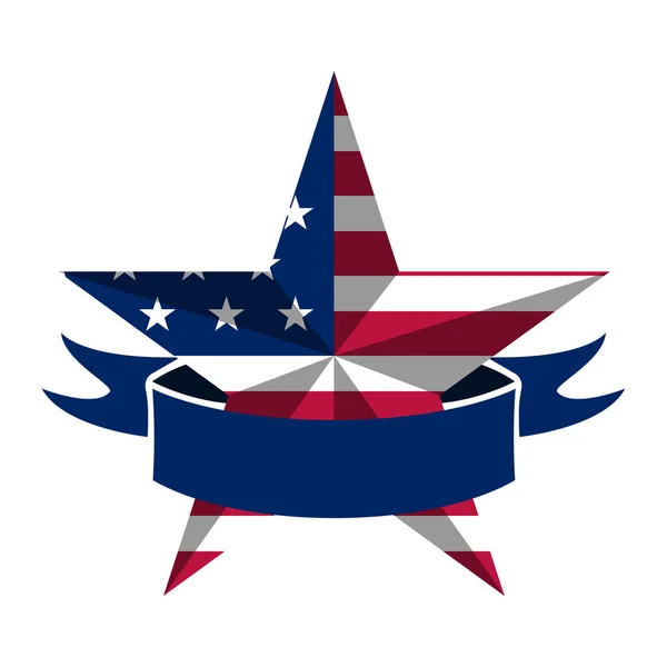 Tvar hvězdy s americkou vlajkou — Stockový vektor