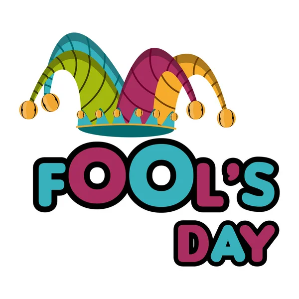 Harlequin hoed, de dag April fool. — Stockvector