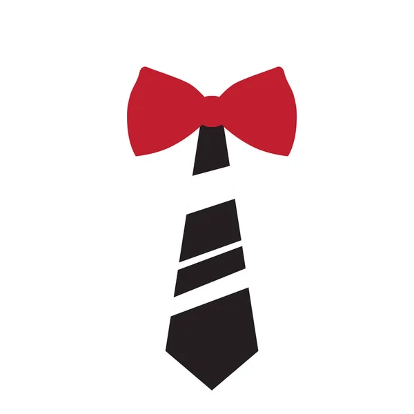 Gestreifte Krawatte mit Fliege-Symbol — Stockvektor