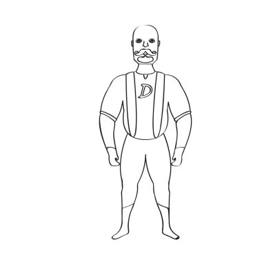 Erkek süper kahraman karikatür karakter Kroki