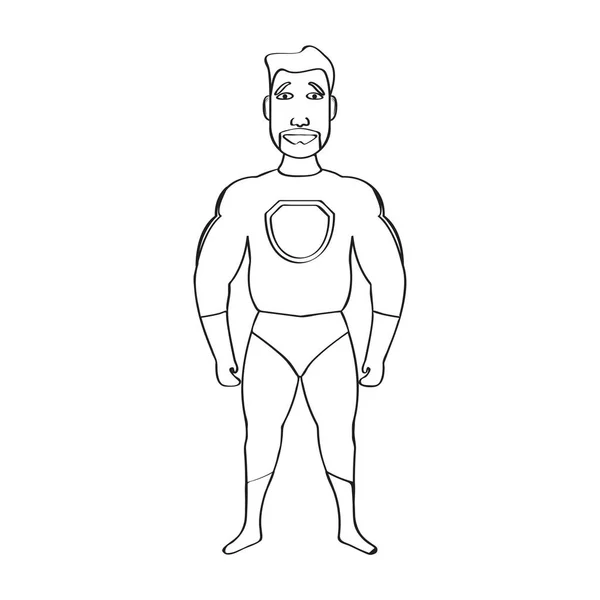 Homme personnage de dessin animé super-héros croquis — Image vectorielle