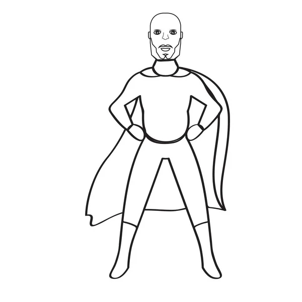 Male superhero cartoon character sketch — Stock Vector