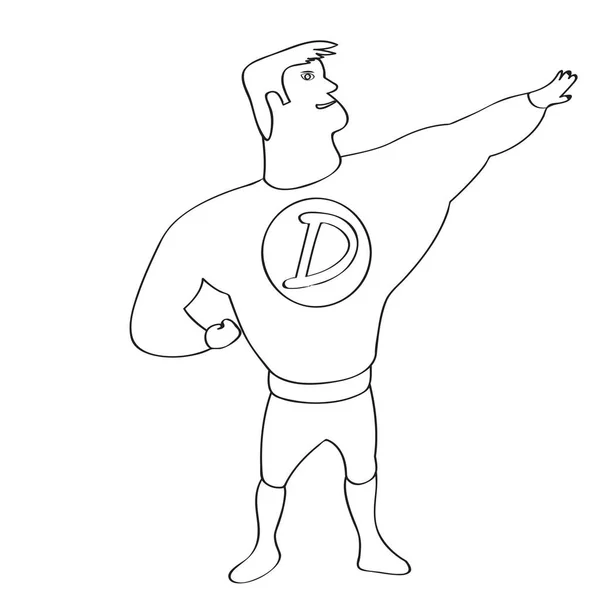 Αρσενικό υπερήρωα σκίτσο χαρακτήρα κινουμένων σχεδίων — Διανυσματικό Αρχείο
