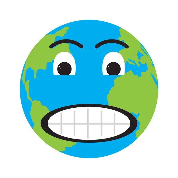 地球の幸せな感情を表します。地球の日 — ストックベクタ