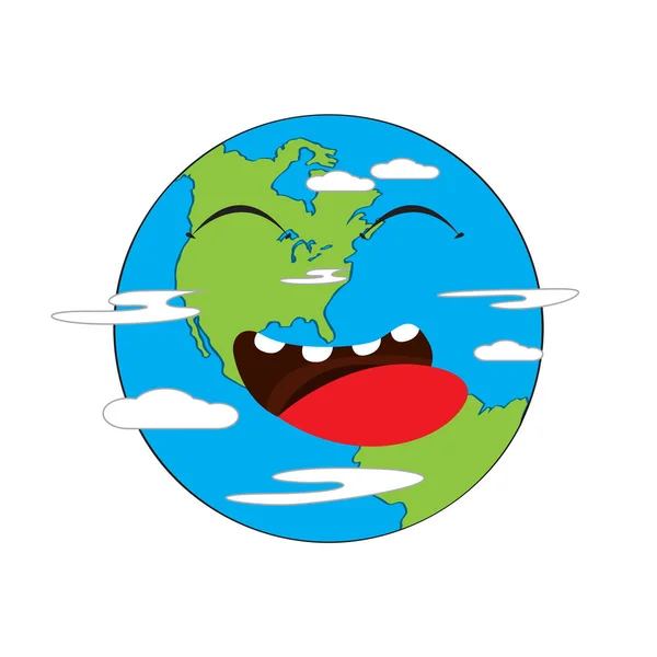 Happy earth emote. Earth day — Stock Vector