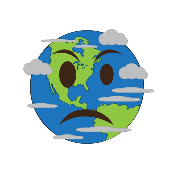 Terre en colère emote — Image vectorielle