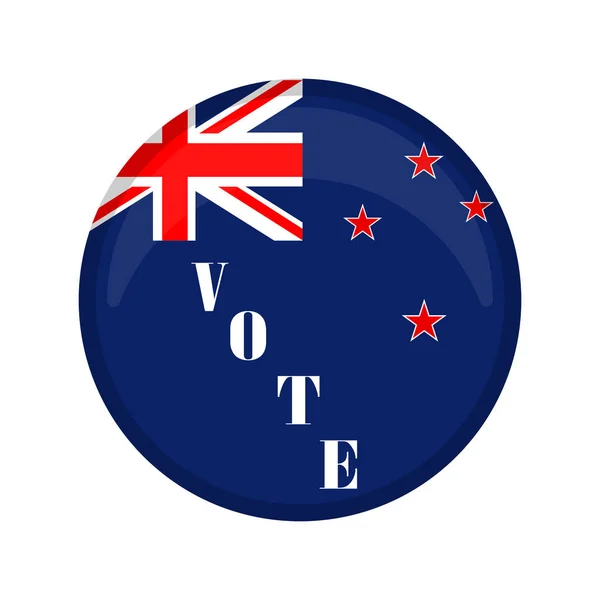ニュージーランド キャンペーン ボタン — ストックベクタ