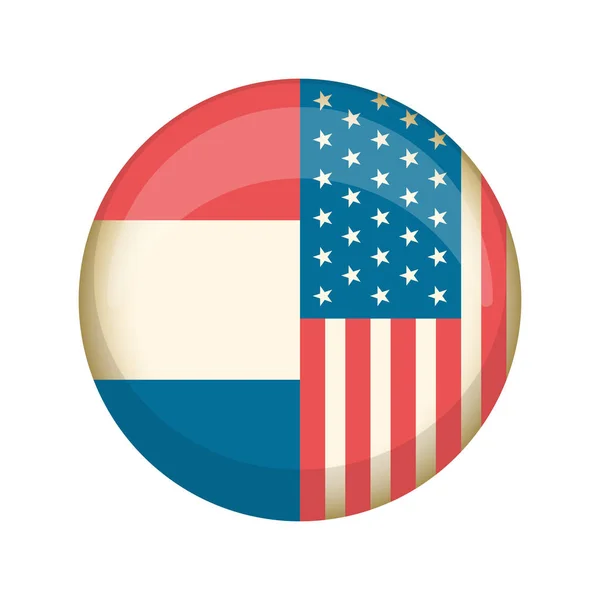 Retro United States campaign button — Stock Vector