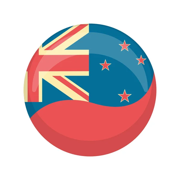 レトロなニュージーランド キャンペーン ボタン — ストックベクタ
