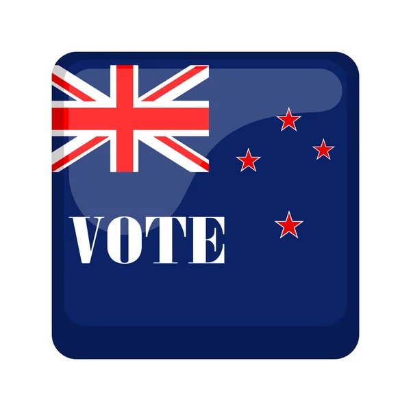 ニュージーランド キャンペーン ボタン — ストックベクタ