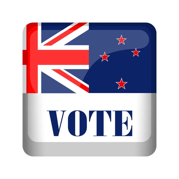 Нова Зеландія кампанії кнопки — стоковий вектор