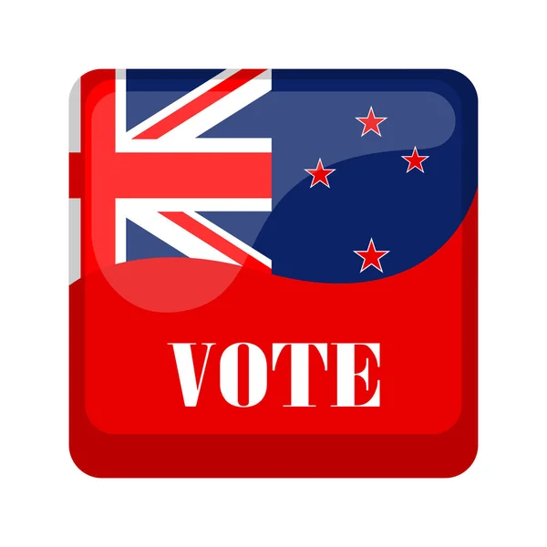 Nya Zeeland kampanj-knappen — Stock vektor